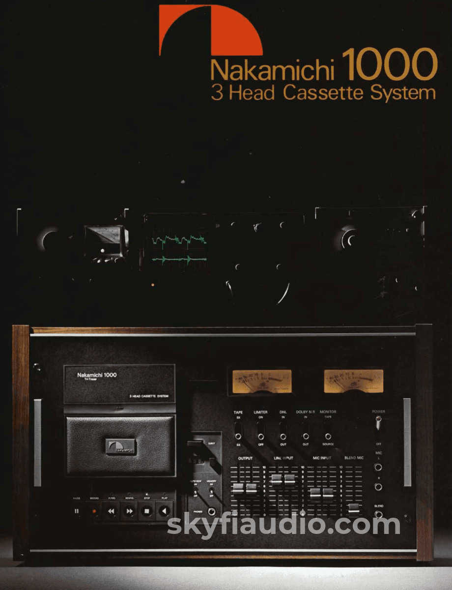 Nakamichi 1000 Mkii Tri-Tracer - Three Head Dual Capstan Cassette System Survivor Tape Deck