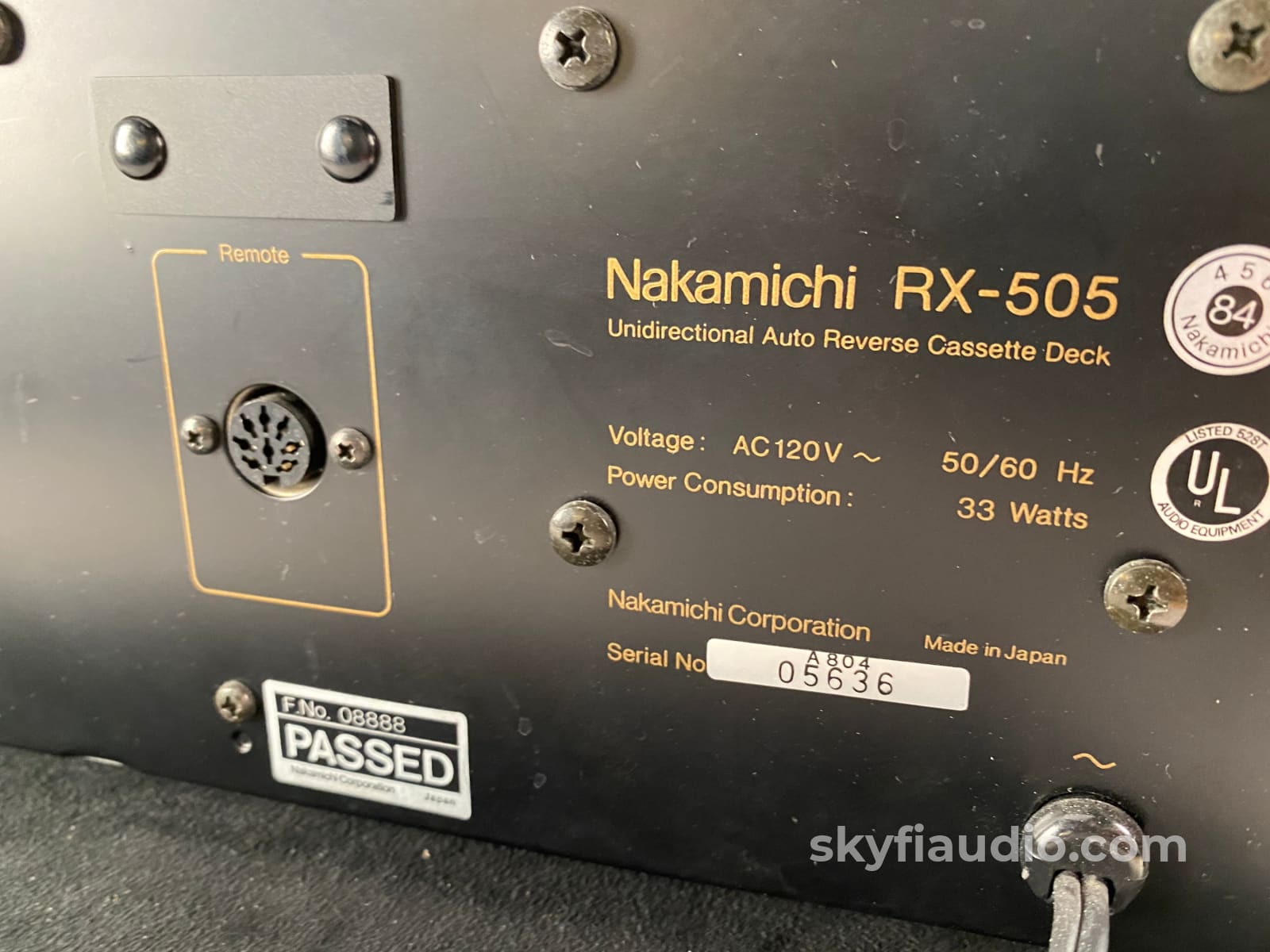 Nakamichi Rx-505 Tape Deck - 3 Heads With Unique Physical Auto Reverse