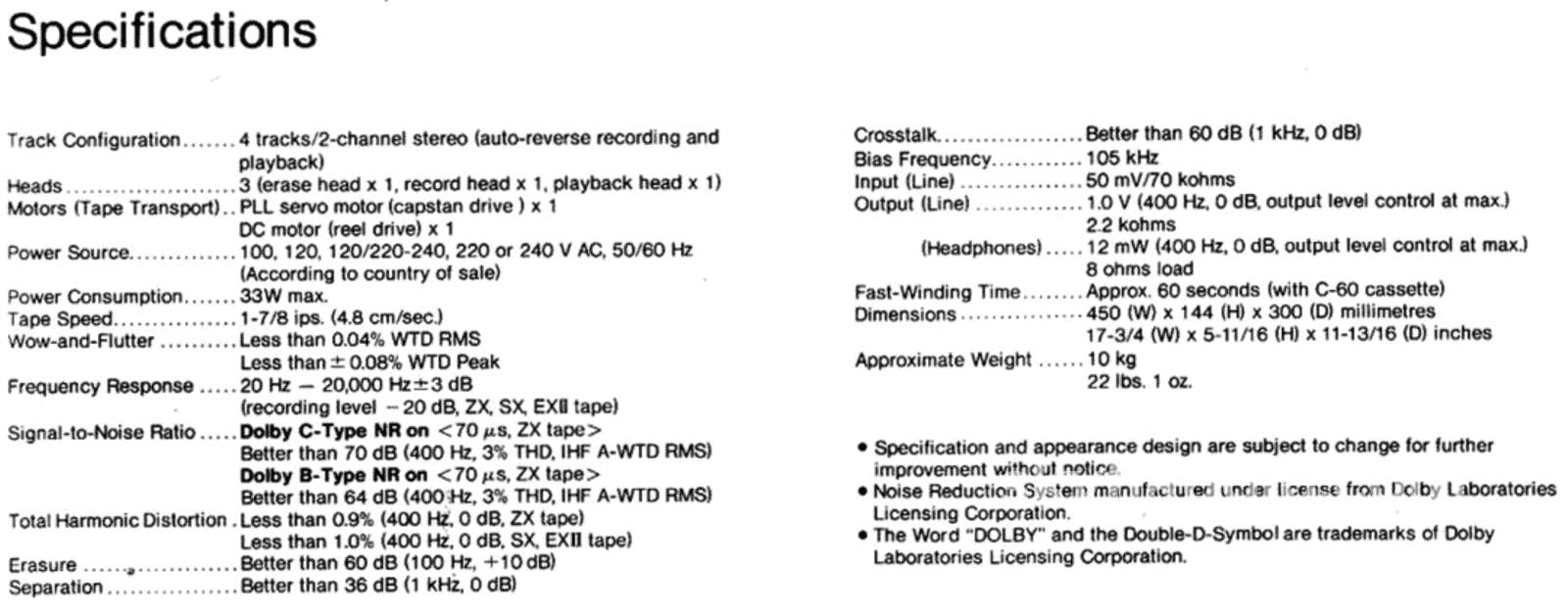 Nakamichi Rx-505 Tape Deck - 3 Heads With Unique Physical Auto Reverse
