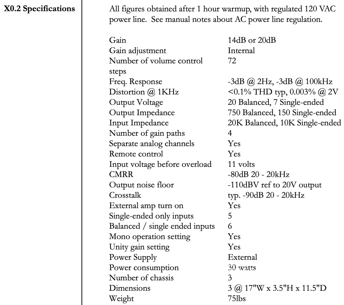 Pass Labs X0.2 Dual Mono Line Stage Preamplifier Three Chassis