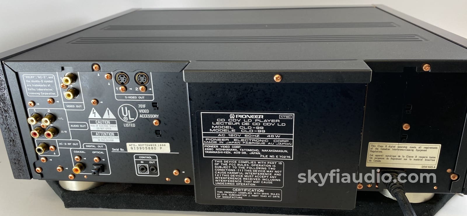 Pioneer Elite Cld-99 Cd/Ld - Plays Both Cds And Lds With Separate Drawers Cd + Digital