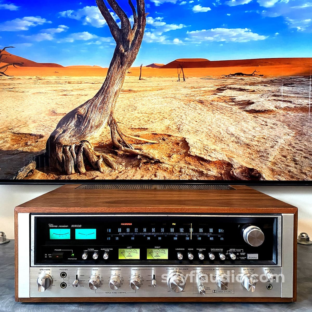 Sansui 9090Db Receiver - Fully Restored With New Walnut Veneer Integrated Amplifier