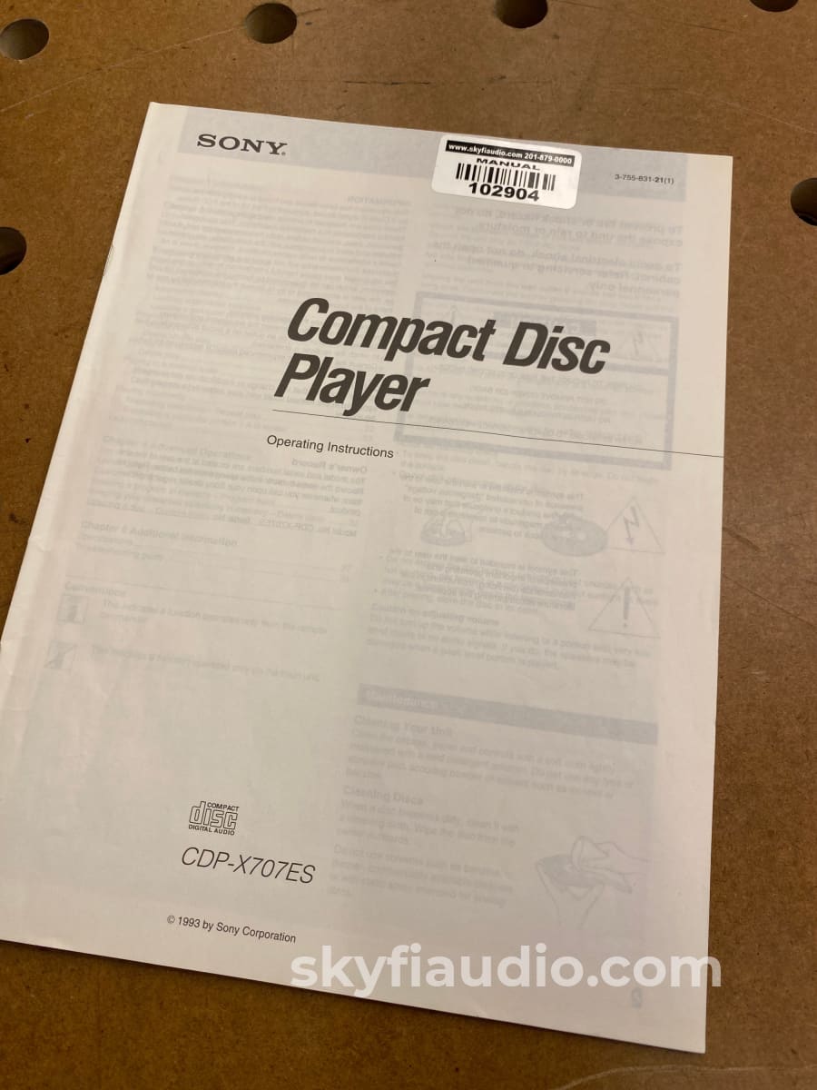 Sony Cdp-X707Es 20-Bit Vintage And Rare Cd Player - See Video + Digital