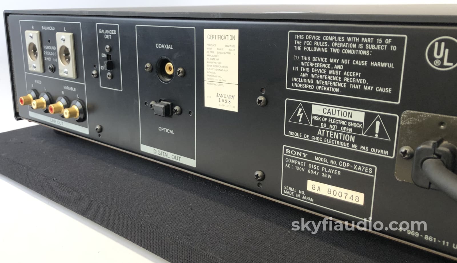 Sony Cdp-Xa7Es Cd Player - One Of The Best From The 1990S With Remote + Digital