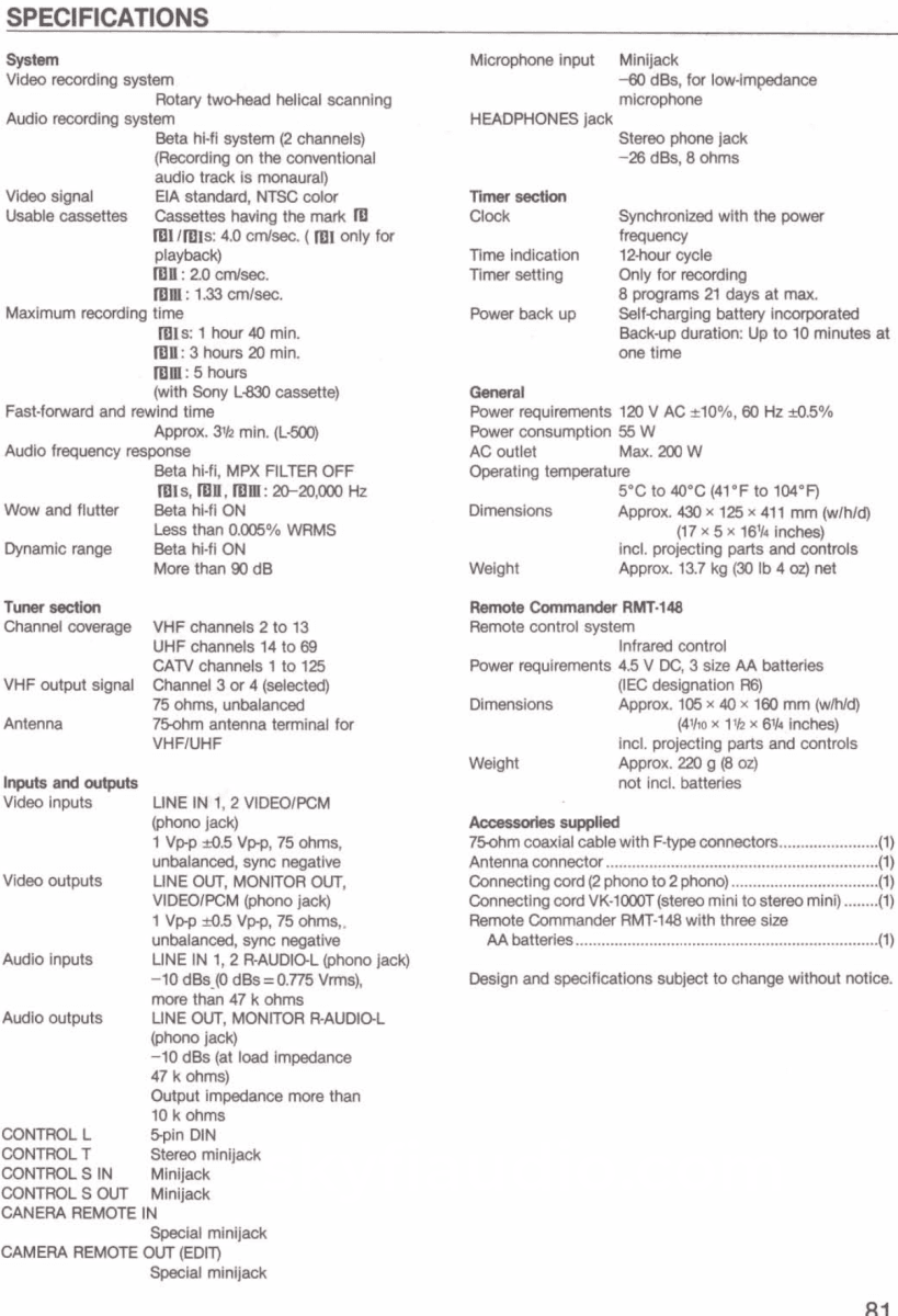 Sony Sl-Hf1000 Super Betamax Hi-Fi Survivor Condition Rare And Fully Working Accessory