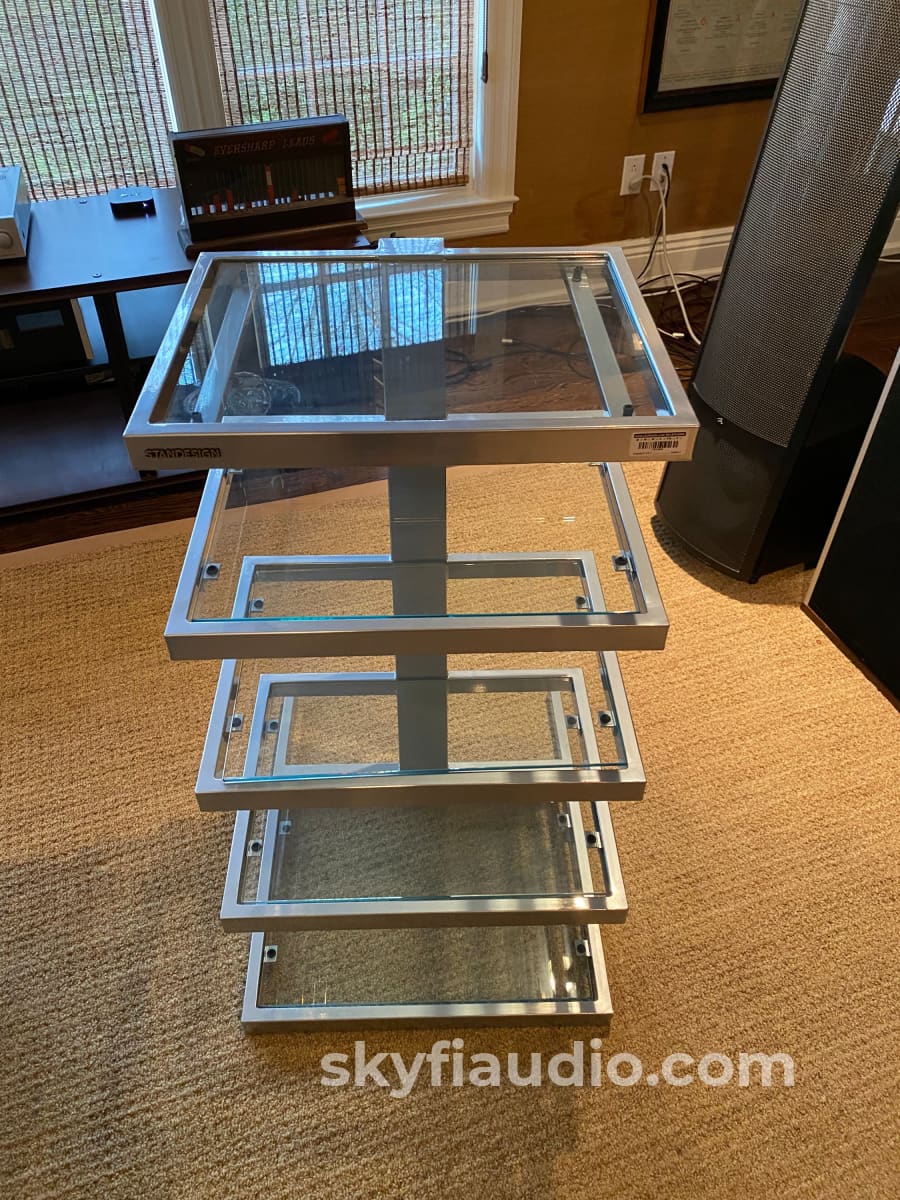 Standesign Five Shelf Audio Rack - All Steel And Glass Accessory