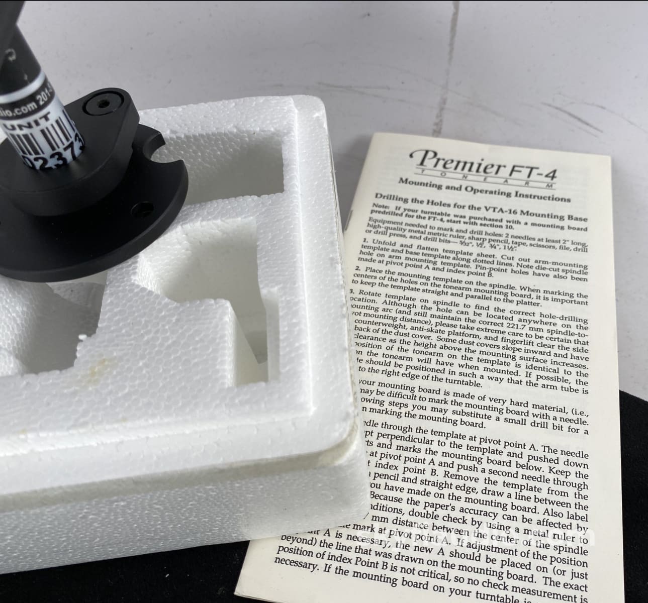 Sumiko Premier Ft-4 Stereo Gimbal Bearing Tonearm New In Box Accessory