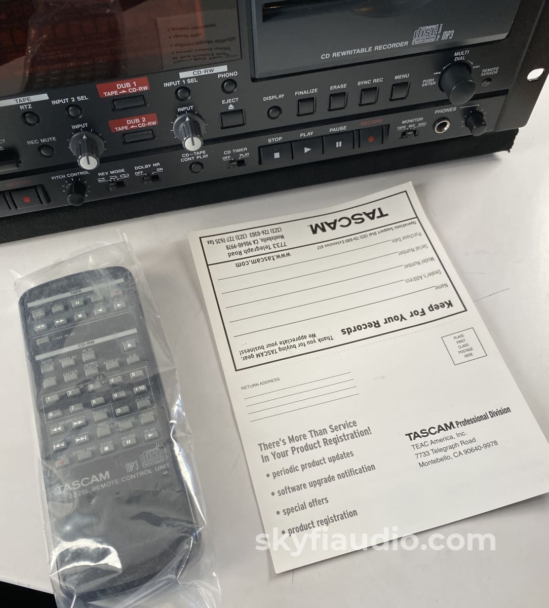 Tascam Cc-222Slmkii - Cd Recorder / Cassette Combination Deck + Digital