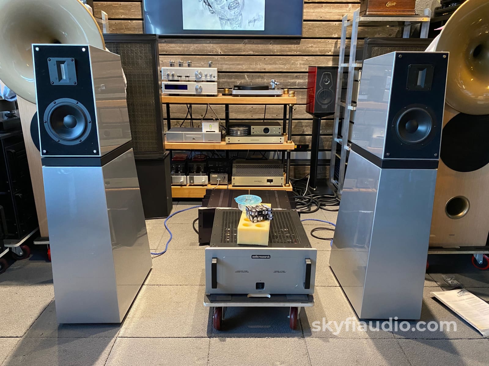 Verity Audio Sarastro 3-Way Speakers In Special Order Silver Finish Rare Aluminum Ribbon Tweeters!