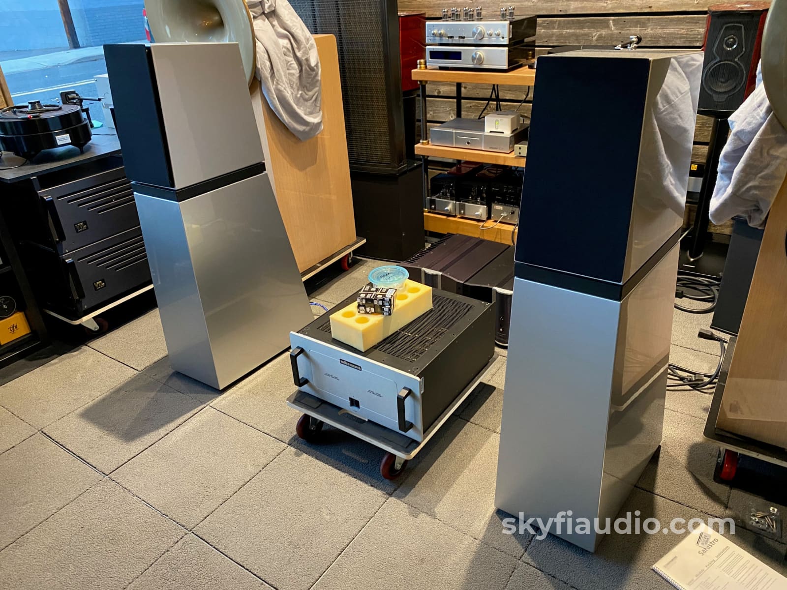 Verity Audio Sarastro 3-Way Speakers In Special Order Silver Finish Rare Aluminum Ribbon Tweeters!