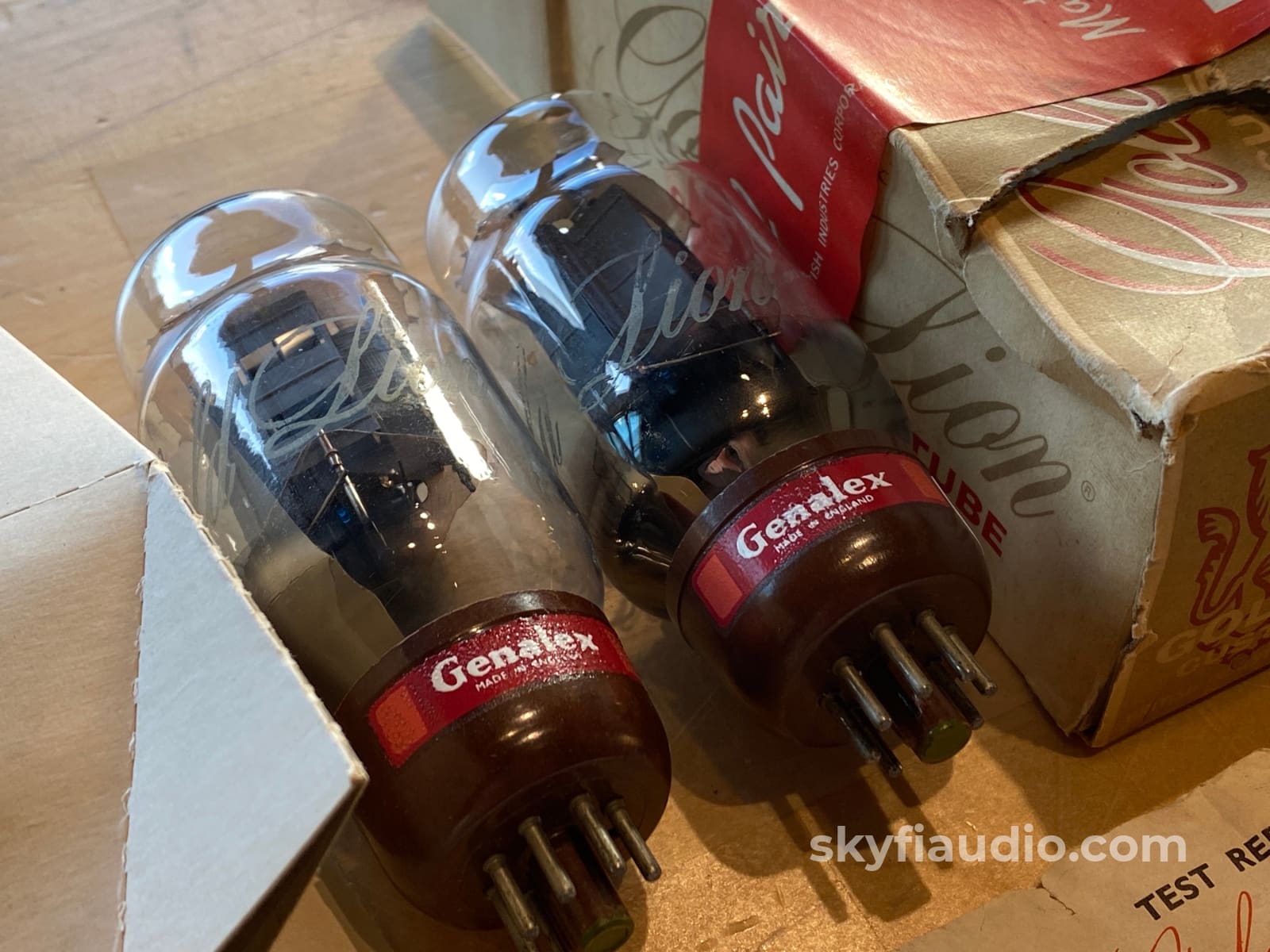 Vintage Original Genalex Gold Lion Kt66 Tubes - Strong Testing Matched Pair Boxes Ue Accessory