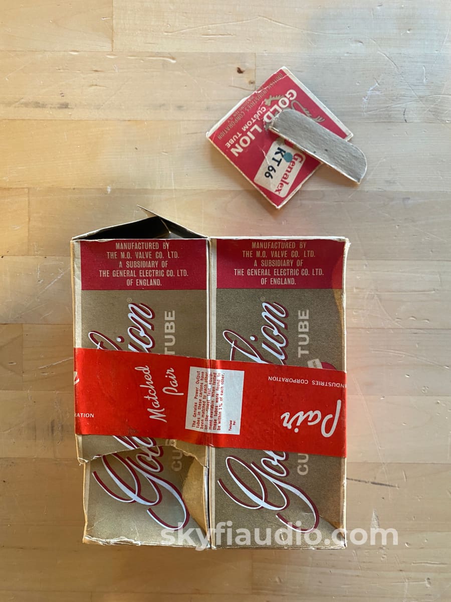 Vintage Original Genalex Gold Lion Kt66 Tubes - Strong Testing Matched Pair Boxes Ue Accessory