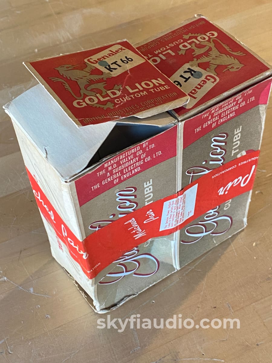 Vintage Original Genalex Gold Lion Kt66 Tubes - Strong Testing Matched Pair Boxes Ue Accessory