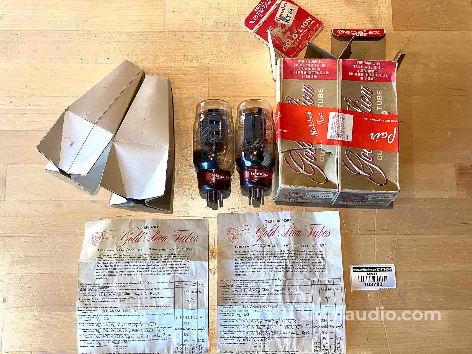 Vintage Original Genalex Gold Lion Kt66 Tubes - Strong Testing Matched Pair Boxes Ue Accessory