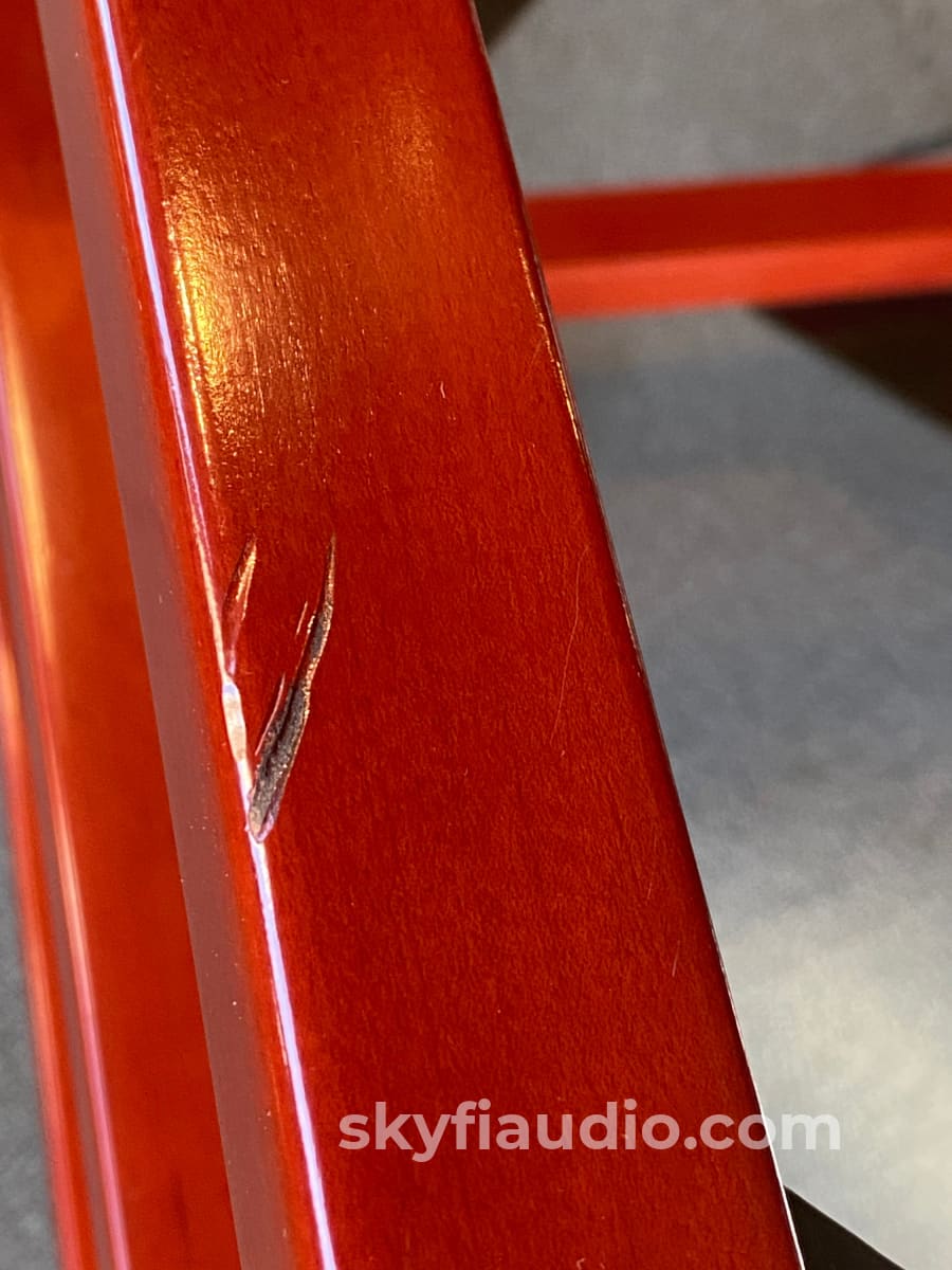 Zoethecus 3 Shelf Rack In Dark Red Wood With Spikes Accessory