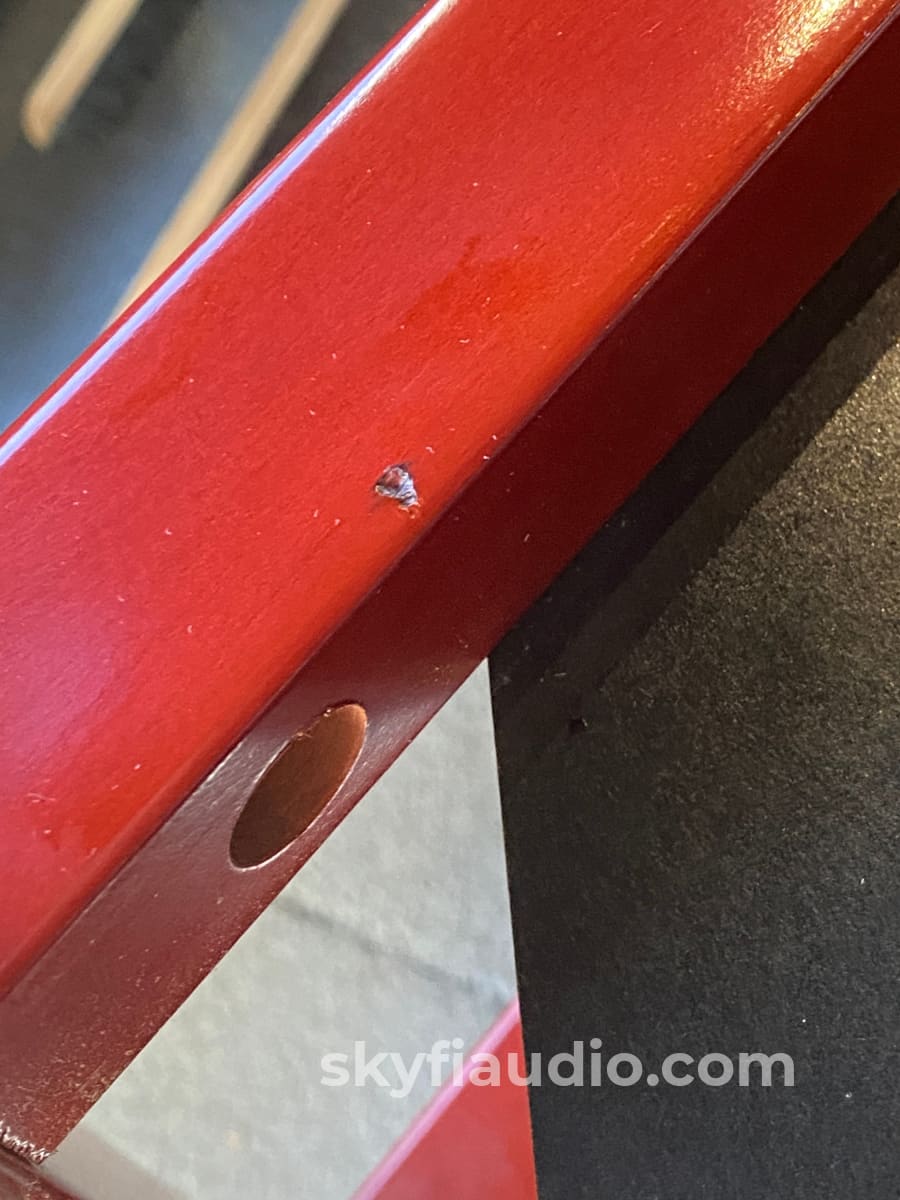 Zoethecus 3 Shelf Rack In Dark Red Wood With Spikes Accessory