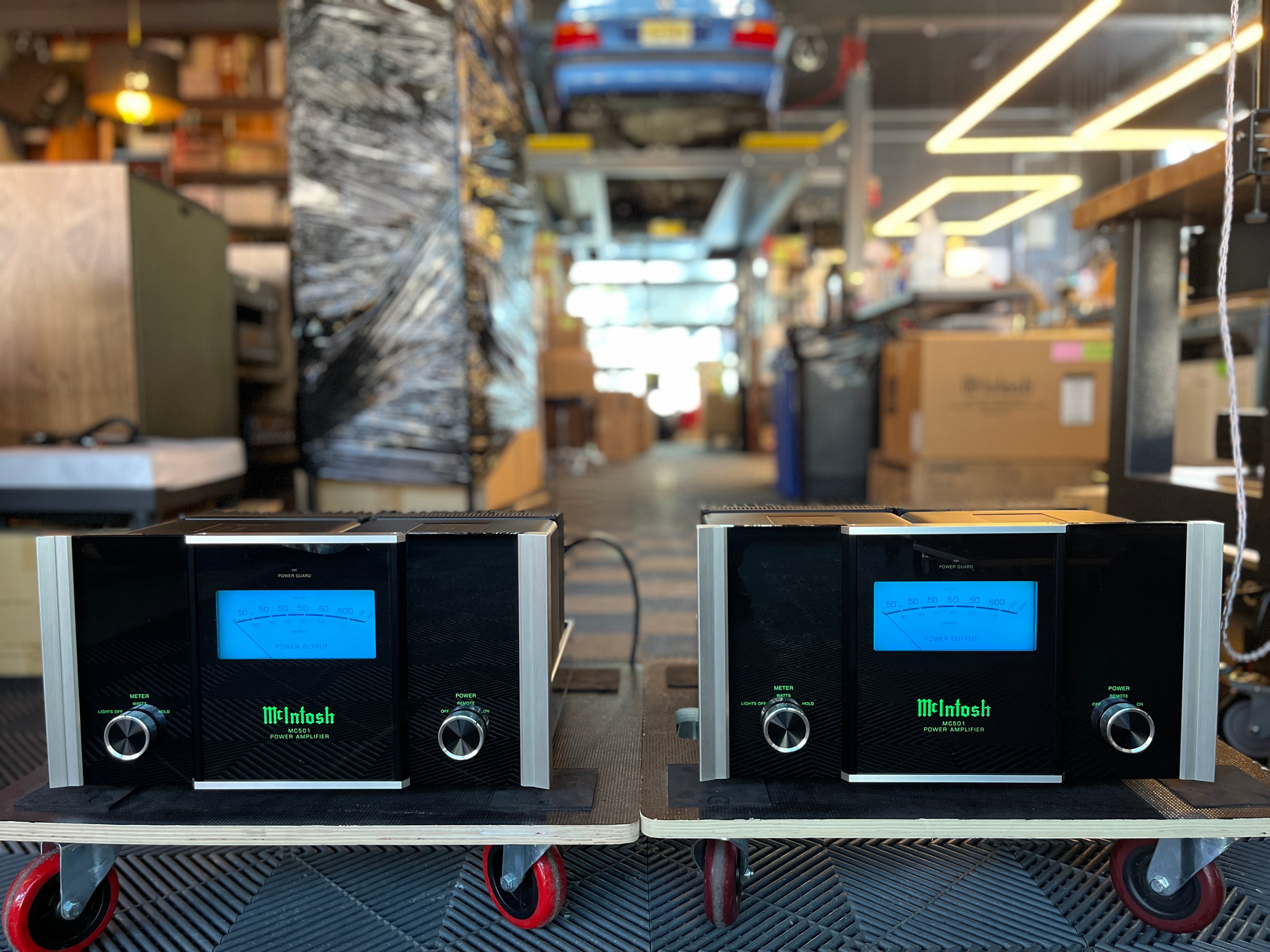 McIntosh MC501 Monoblock Amplifier Pair - Consecutive Serials, Fiber Optic