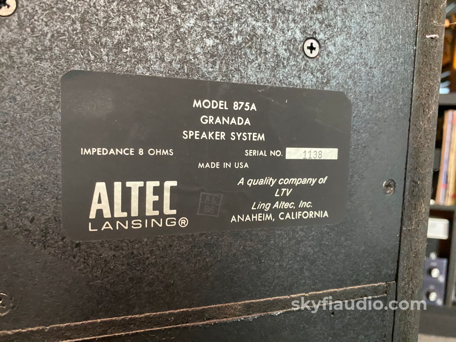 Altec Lansing Model 875A Granada Vintage Speaker In Spectacular Survivor Condition Speakers