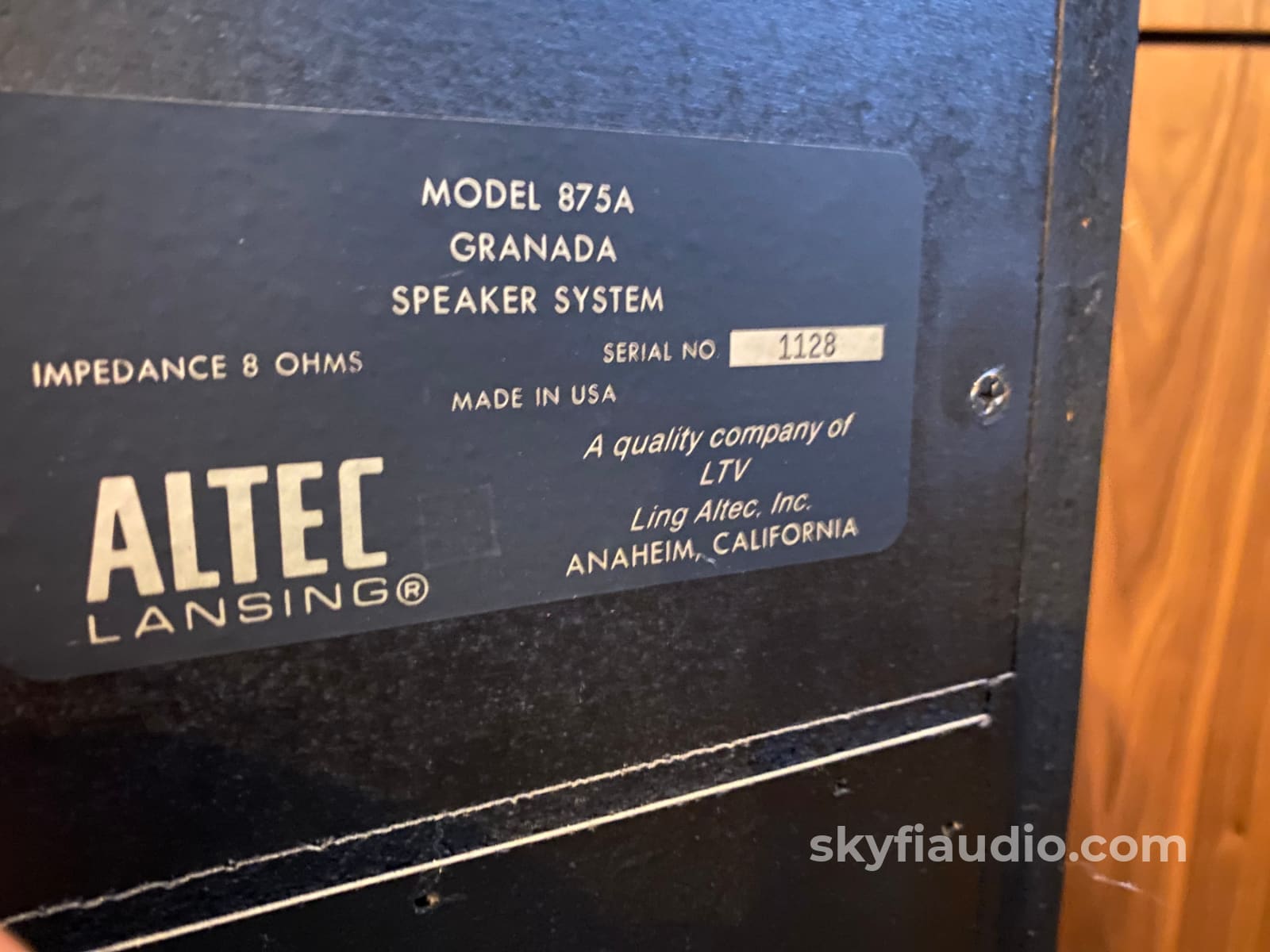 Altec Lansing Model 875A Granada Vintage Speaker In Spectacular Survivor Condition Speakers