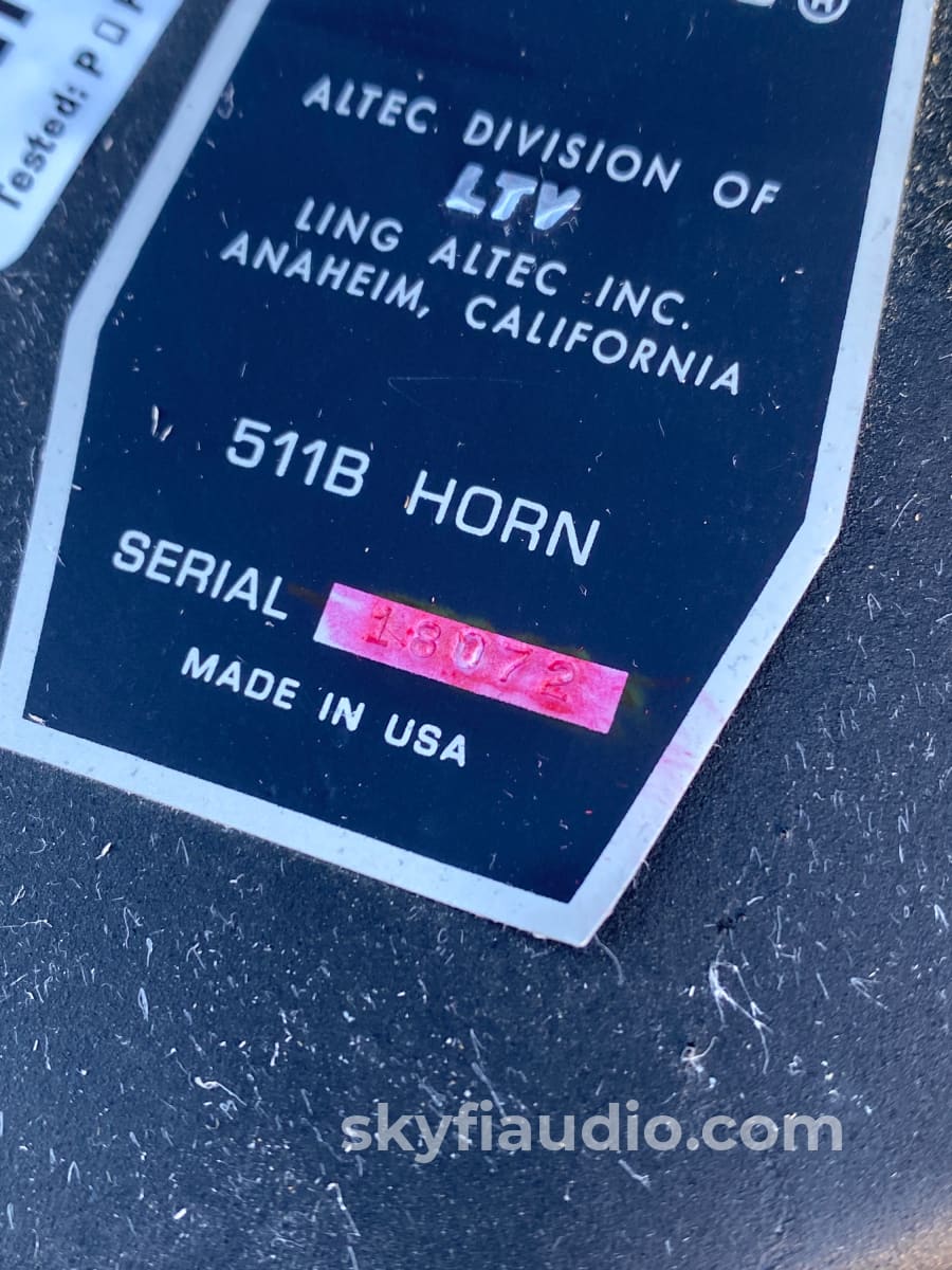 Altec Lansing - Rare Set Of 511B Horns Speakers