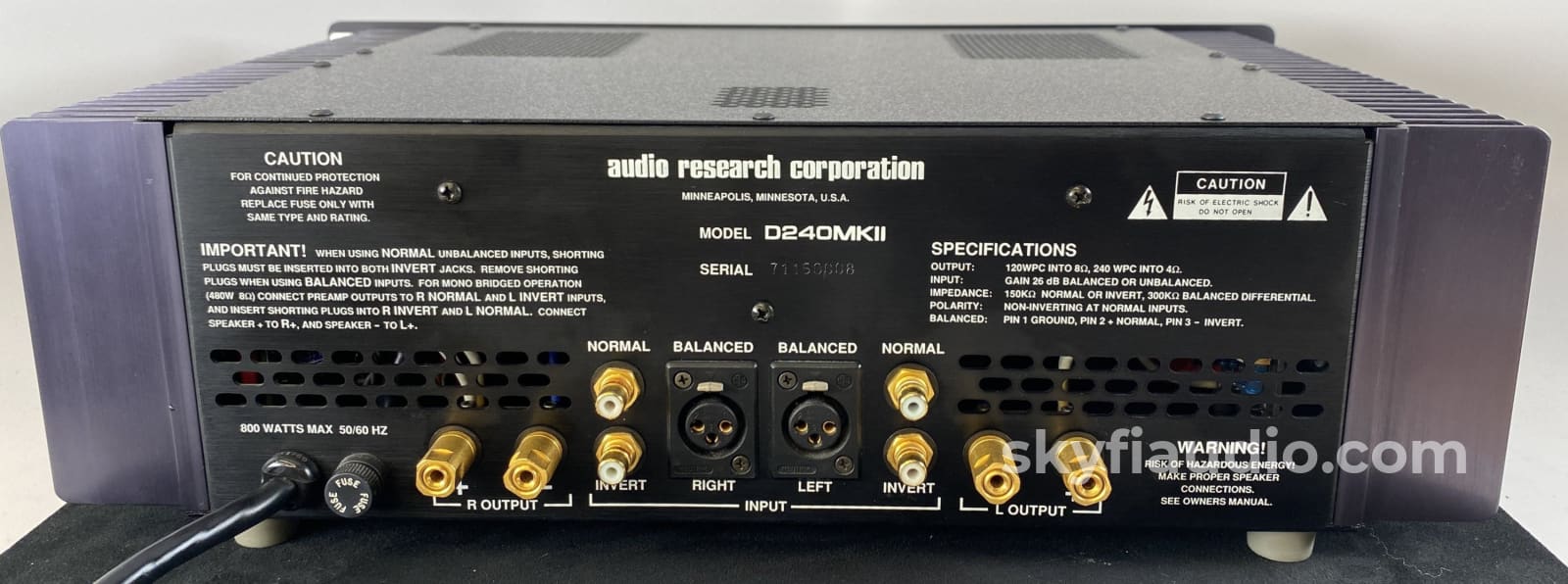 Audio Research D240 Mkii Amplifier - Serviced And Powerful