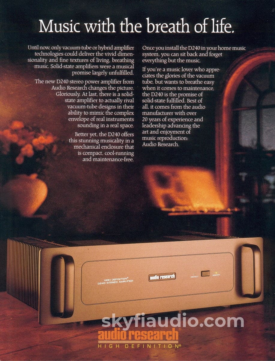 Audio Research D240 Mkii Amplifier - Serviced And Powerful