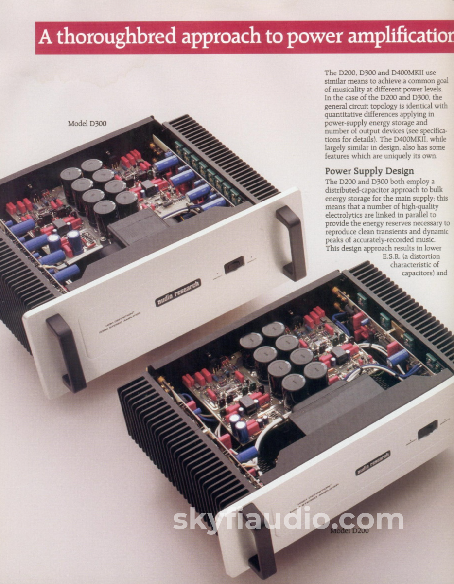 Audio Research D400 Mkii Solid State Amplifier Usa Made