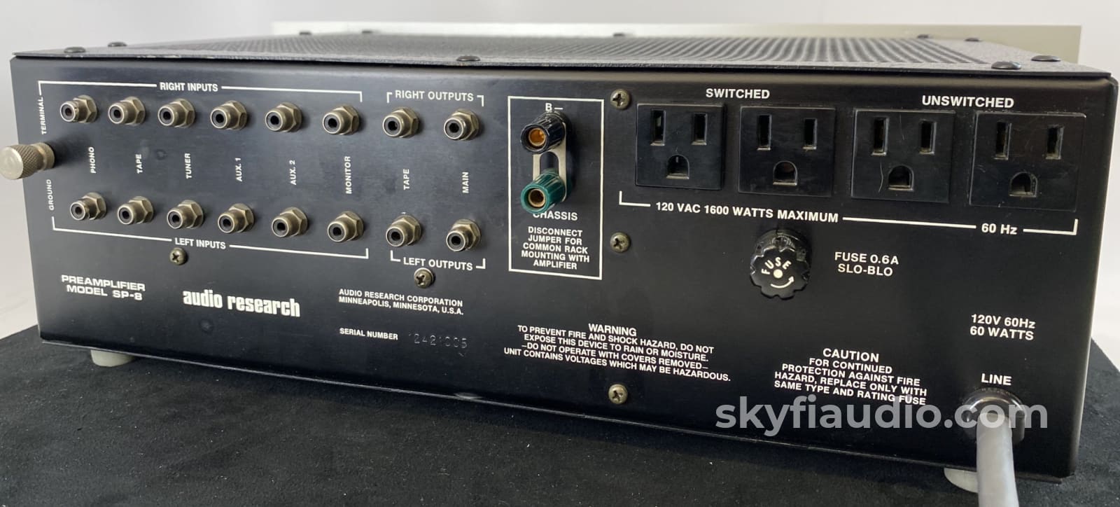 Audio Research Sp-8 All Tube Analog Preamp With Phono Stage Preamplifier