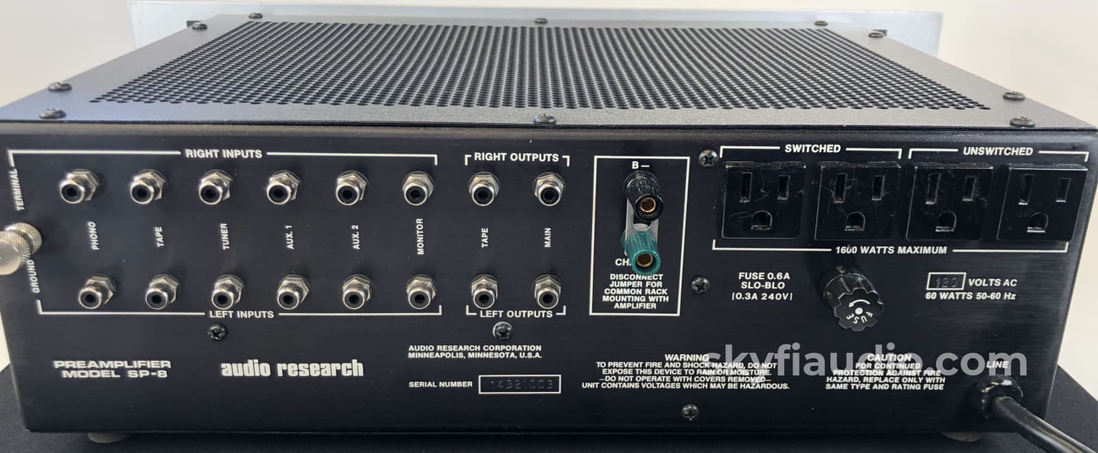 Audio Research Sp-8 All Tube Preamp With Phono Input - Fully Tested Preamplifier