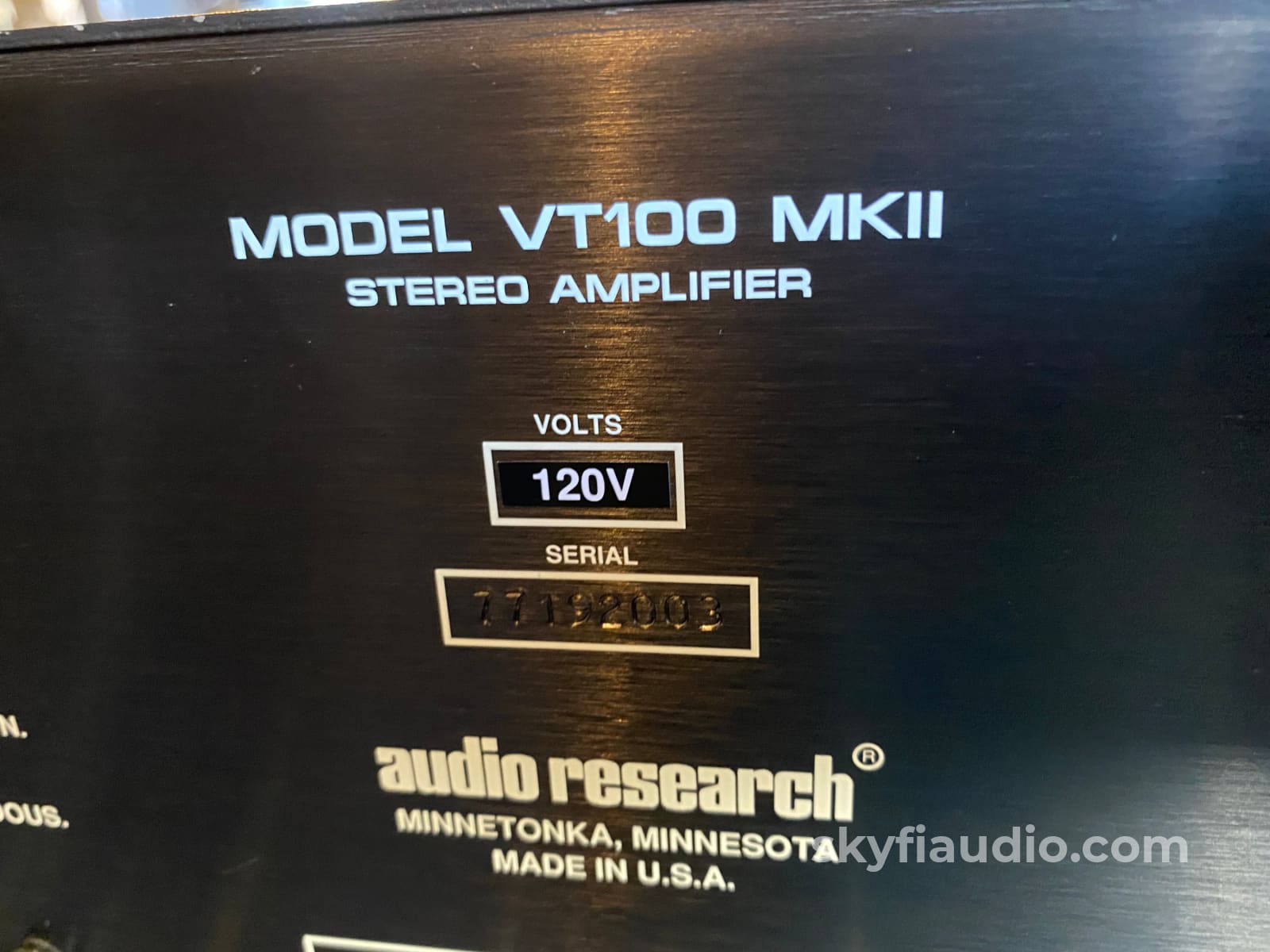 Audio Research Vt100 Mkii Tube Amplifier In Rare Black Finish