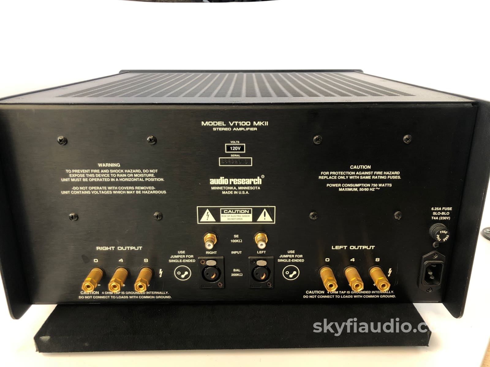 Audio Research Vt100 Mkii Vintage 100W Tube Amplifier - Black Faceplate 110V/220V