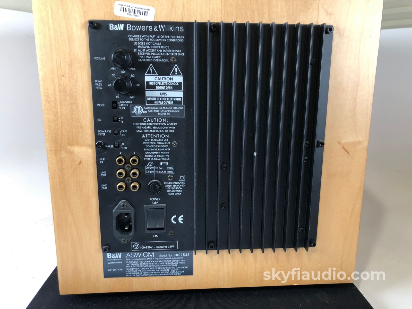 B&W (Bowers And Wilkins) Asw Cm Active Subwoofer - 500W Speakers