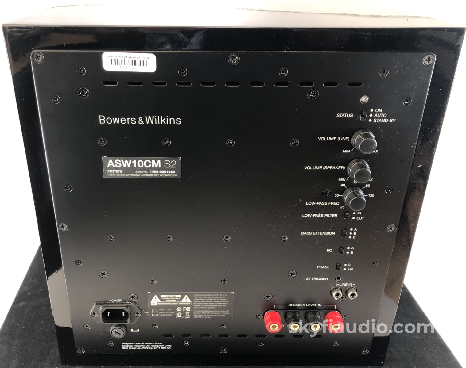 B&W (Bowers & Wilkins) Asw10 Cm S2 Subwoofer (S2 Is The Later Version) - In Gloss Black Speakers