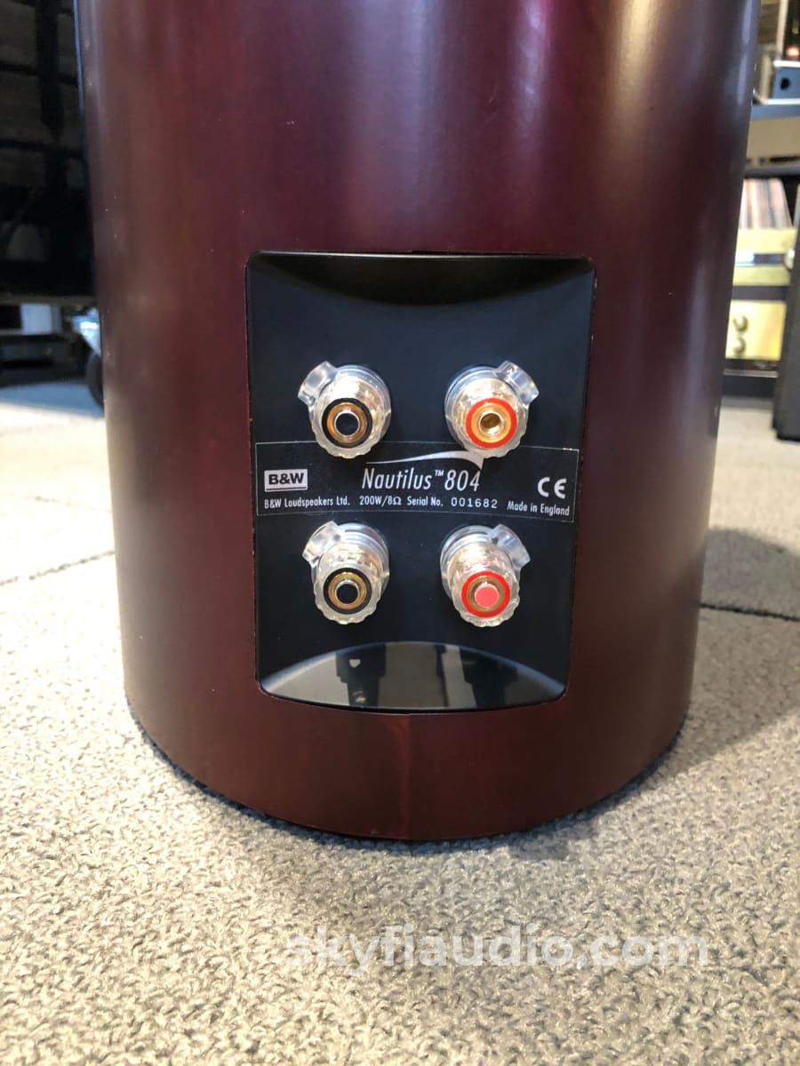 B&W (Bowers & Wilkins) Nautilus 804 Floorstanding Speakers - Gorgeous Red Stained Cherrywood