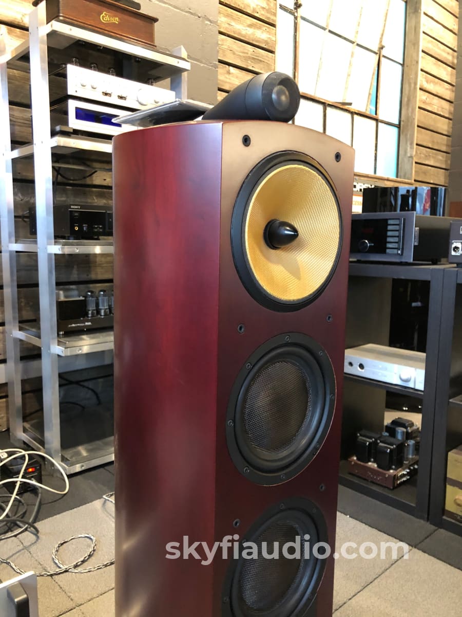 B&W (Bowers & Wilkins) Nautilus 804 Floorstanding Speakers - Gorgeous Red Stained Cherrywood