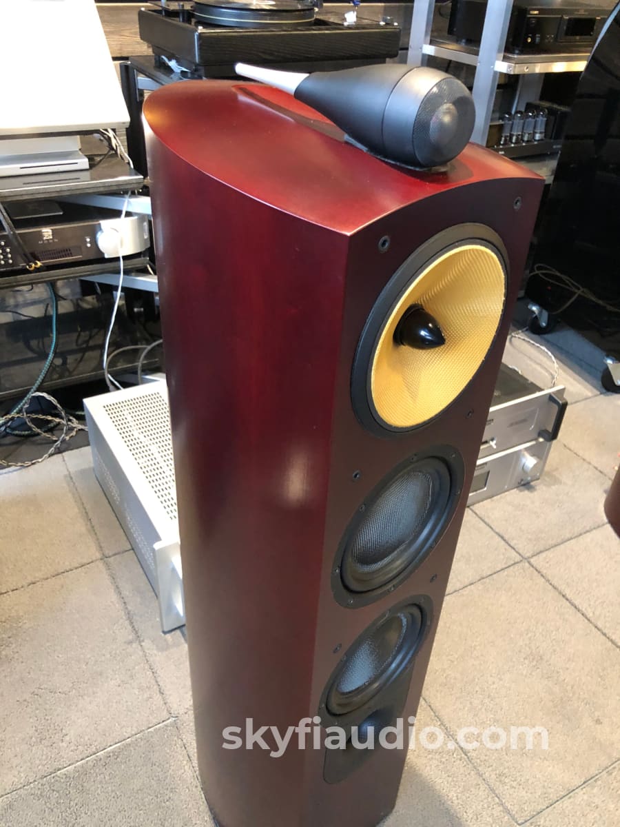 B&W (Bowers & Wilkins) Nautilus 804 Floorstanding Speakers - Gorgeous Red Stained Cherrywood