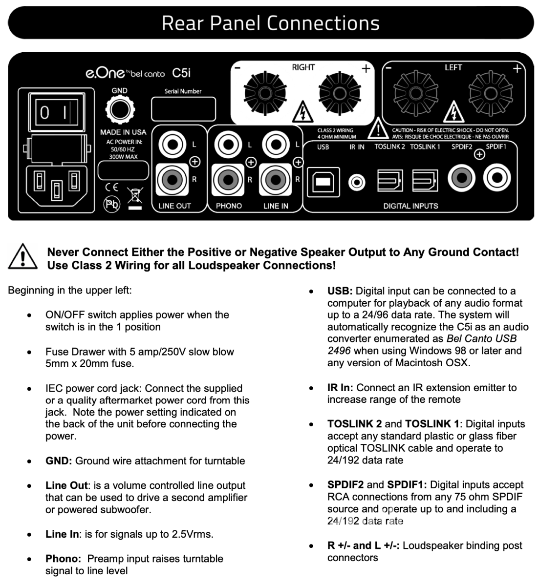 Bel Canto C5I Dac Integrated Amplifier - With Phono Input