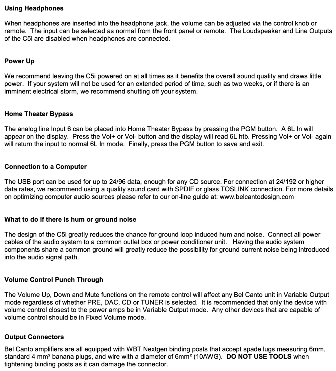 Bel Canto C5I Dac Integrated Amplifier - With Phono Input