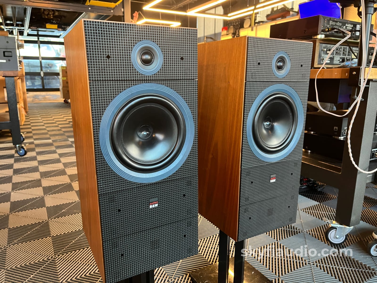 Bowers and Wilkins B&W Matrix 2 Vintage Speakers - W/ Matching Marble Stands Speakers