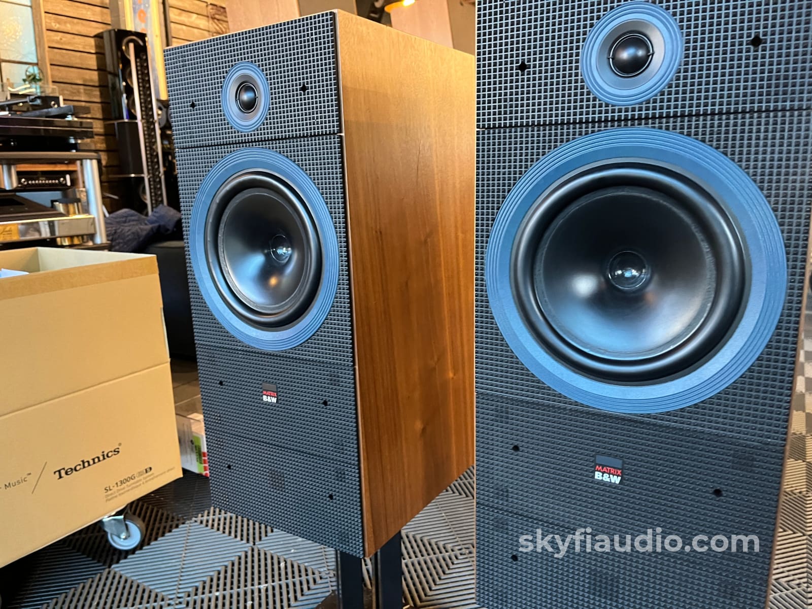 Bowers and Wilkins B&W Matrix 2 Vintage Speakers - W/ Matching Marble Stands Speakers