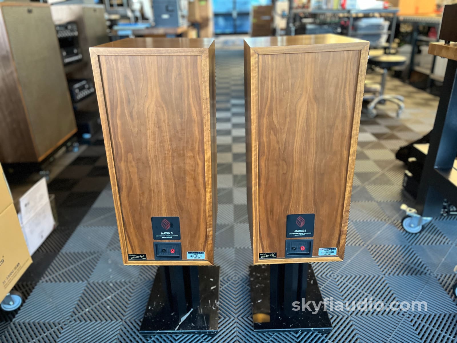 Bowers and Wilkins B&W Matrix 2 Vintage Speakers - W/ Matching Marble Stands Speakers