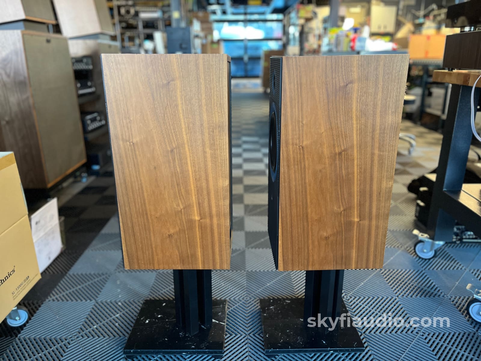 Bowers and Wilkins B&W Matrix 2 Vintage Speakers - W/ Matching Marble Stands Speakers