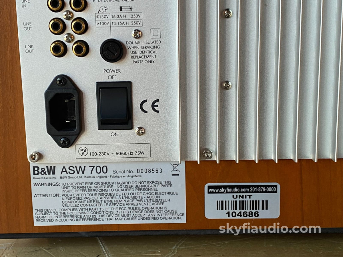 Bowers & Wilkins B&W Asw 700 Subwoofer In Cherry 10 500 Watts Speakers