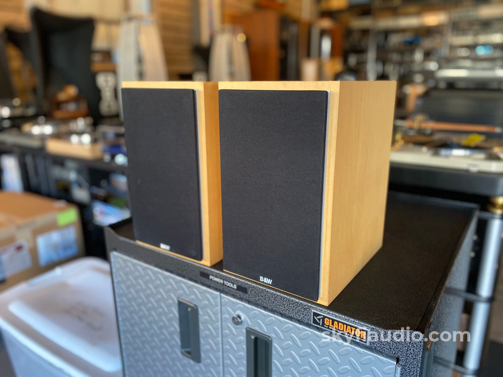 Bowers & Wilkins Cm2 Bookshelf Speakers In Rare Blonde Maple Finish