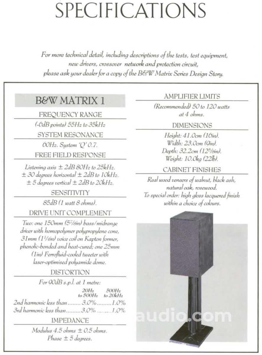 Bowers & Wilkins Matrix 1 Vintage Speakers - Restored