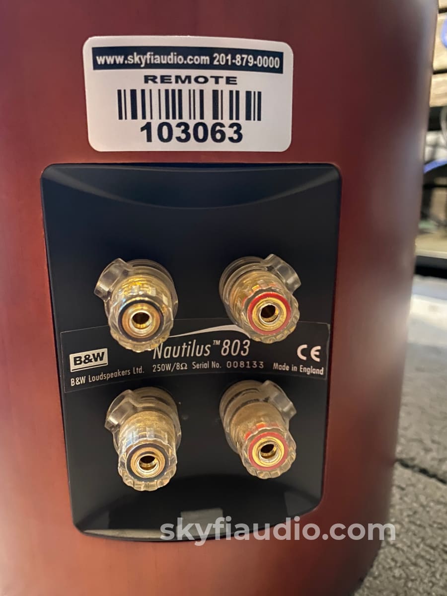 Bowers & Wilkins Nautilus 803 Speakers In A Stunning Red Stained Cherrywood