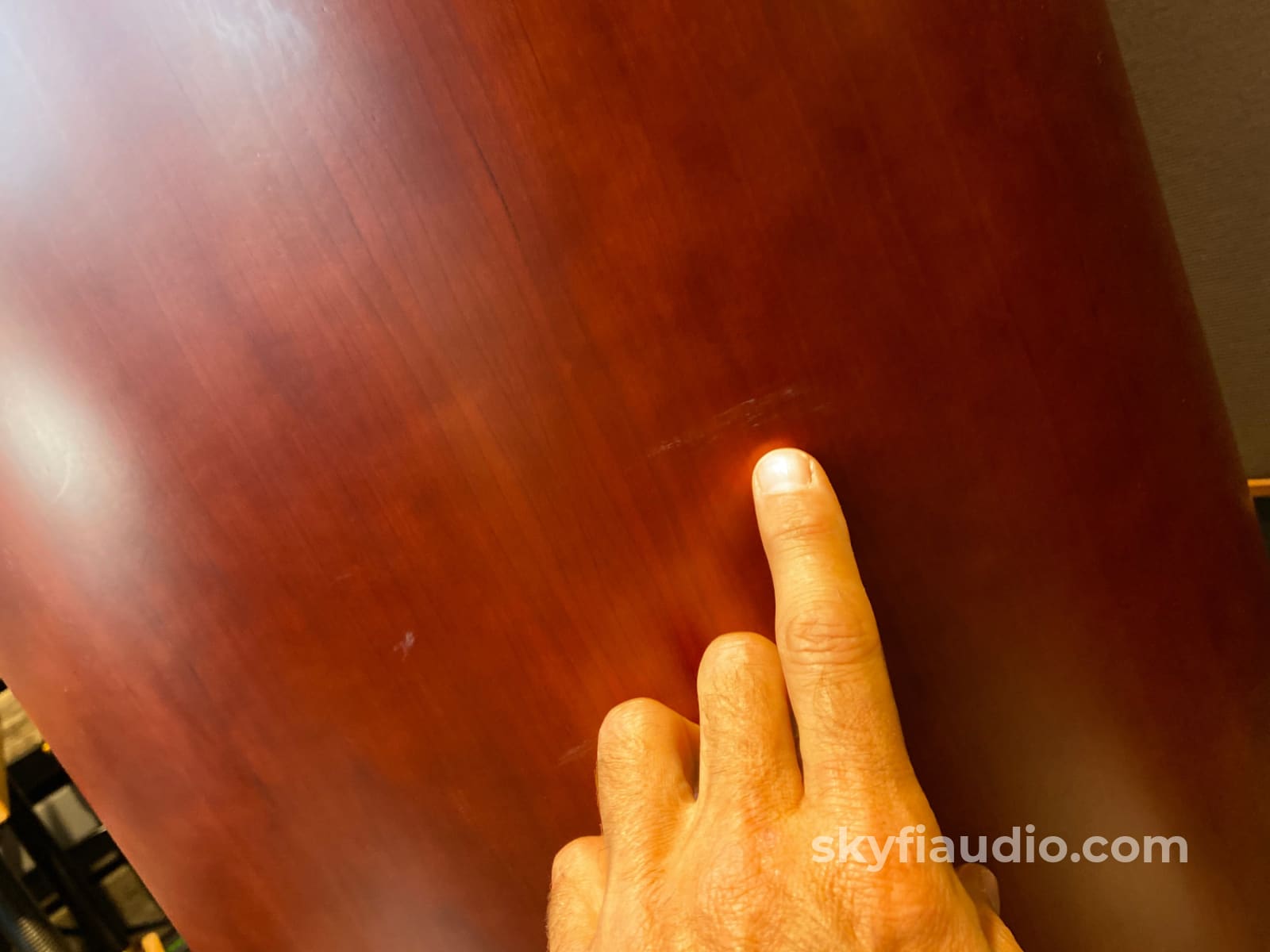 Bowers & Wilkins Nautilus 803 Speakers In A Stunning Red Stained Cherrywood