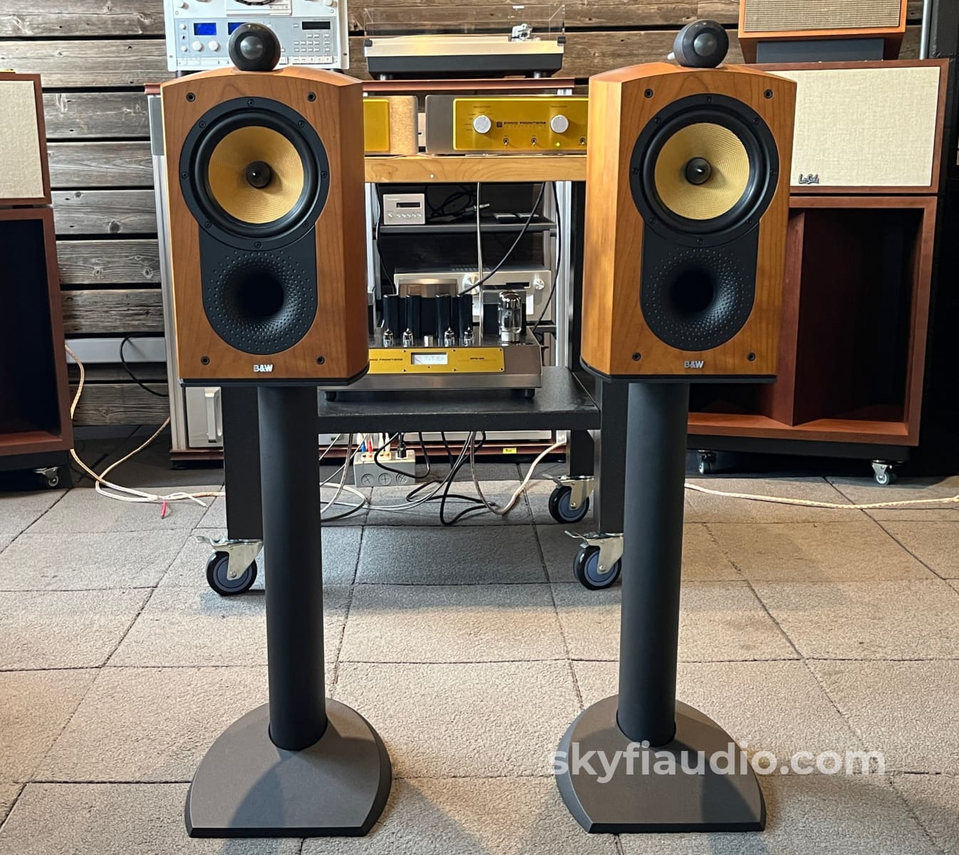 Bowers & Wilkins B&W Nautilus 805 Speakers Cherry Finish- W/ Stands - Speakers