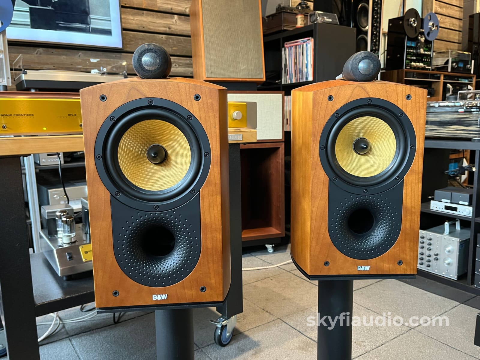 Bowers & Wilkins B&W Nautilus 805 Speakers Cherry Finish- W/ Stands - Speakers