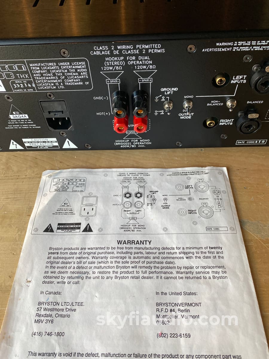 Bryston 3B Thx Solid State Amplifier